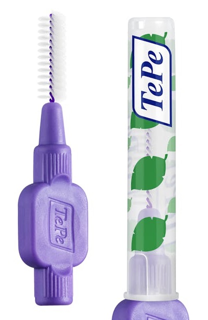 TePe - Spazzole Interdentali Originali, 1,1 mm, 25 Pezzi, Colore Viola, Filo Delicato per Denti e Gengive Sensibili