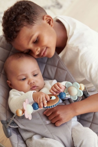 BabyBjörn Giochi per Sdraietta Occhietti Vispi Pastello - Giocattolo in Legno e Plastica Senza BPA, Stimola lo Sviluppo Motorio