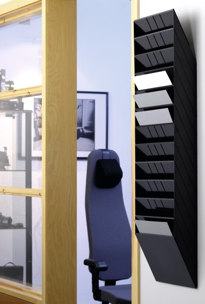 Durable FLEXIBOXX Portariviste 12 Compartimenti A4 Orizzontale, Nero, Dimensioni 348x1140x95 mm, Montaggio a Parete