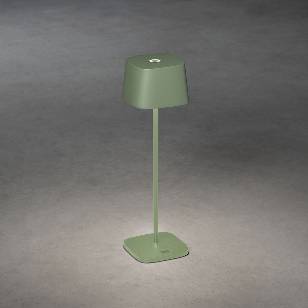Konstsmide Lampada da Tavolo Capri Verde Menta Ricaricabile per Interni ed Esterni, Dimmerabile e Resistente alla Pioggia