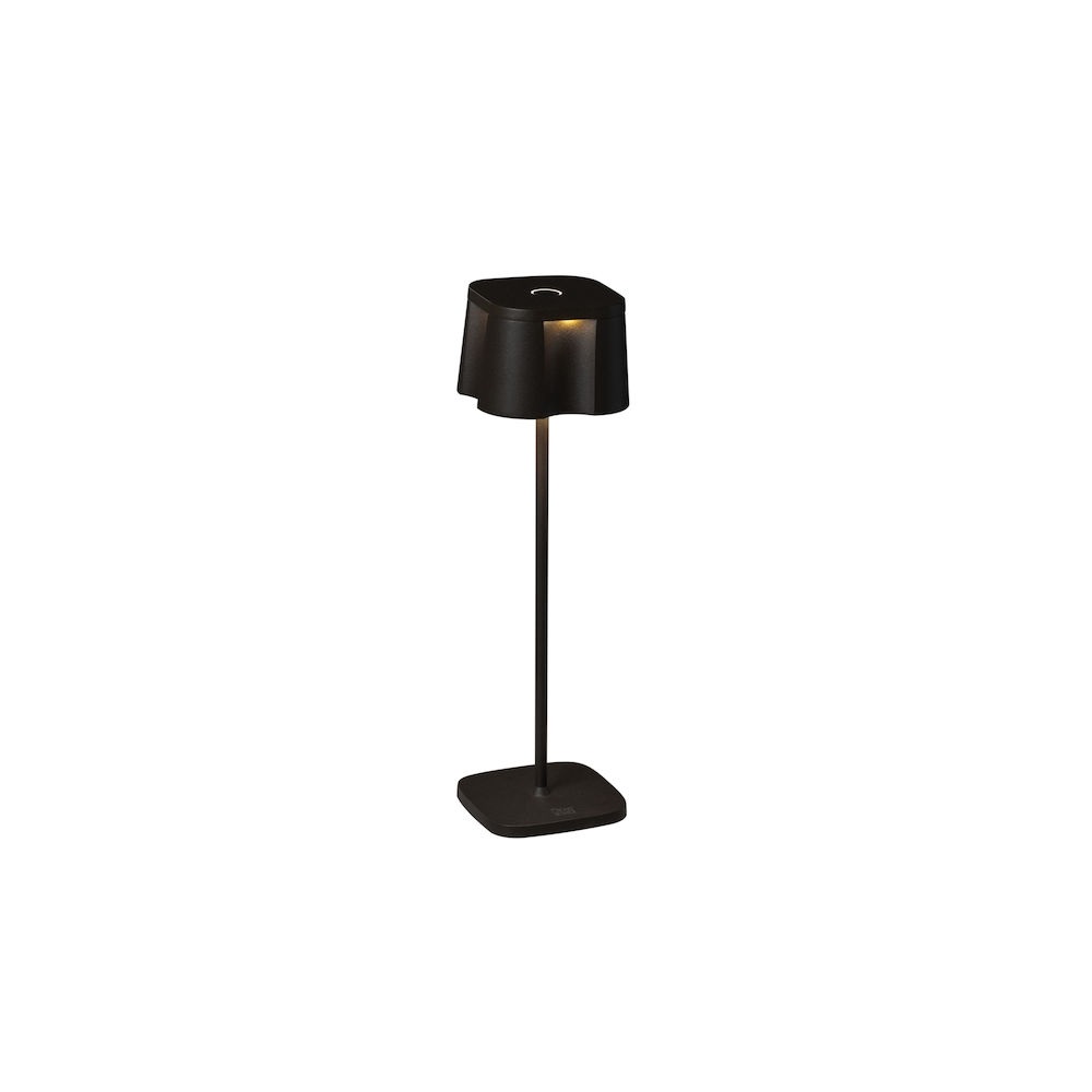 Konstsmide Nice Lampada da Tavolo Ricaricabile LED Nero - 3 Modalità di Luce, Durata Fino a 20 Ore, Adatta per Interni ed Esterni