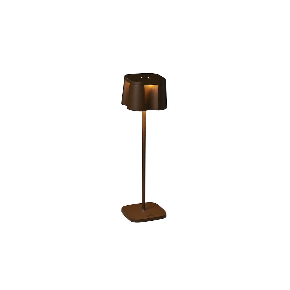 Konstsmide Lampada da Tavolo Ricaricabile Nice, LED, Colore Ruggine, Dimmerabile, per Interni ed Esterni, 10x10x36 cm