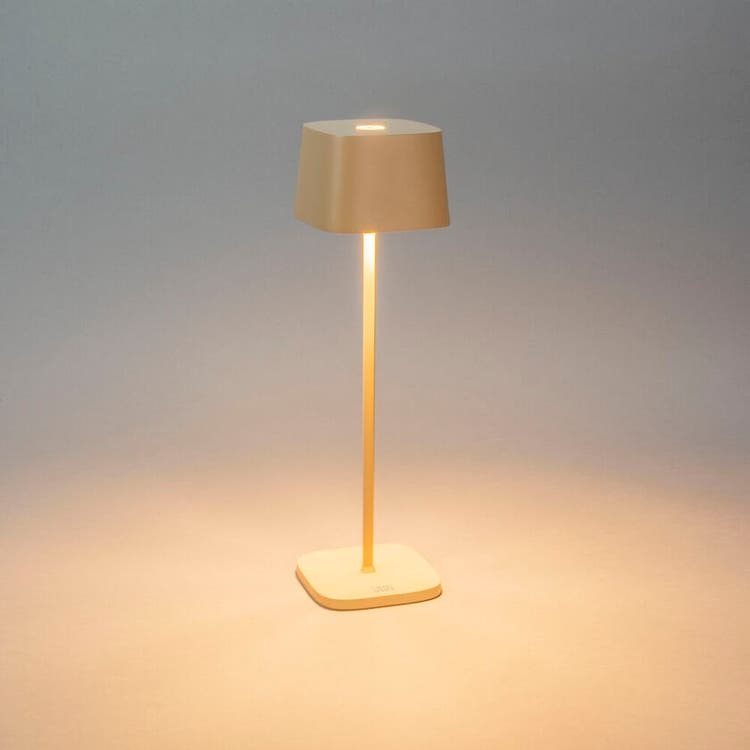 Konstsmide Lampada da Tavolo a LED USB Capri Mini - Sabbia, Ricaricabile, Dimmerabile, Indoor/Outdoor, 7x25x7 cm