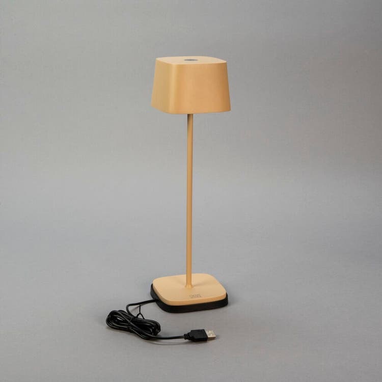 Konstsmide Lampada da Tavolo a LED USB Capri Mini - Sabbia, Ricaricabile, Dimmerabile, Indoor/Outdoor, 7x25x7 cm