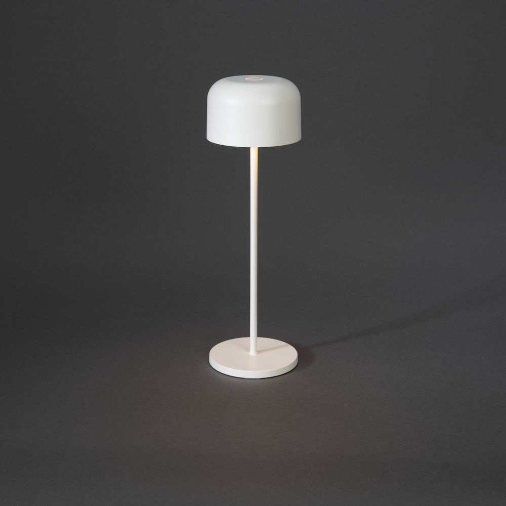 Konstsmide Lampada da Tavolo Ricaricabile Senza Fili con Dimmer Touch Control, 2 Modalità di Colore e Dock di Ricarica USB - Uso Interno ed Esterno