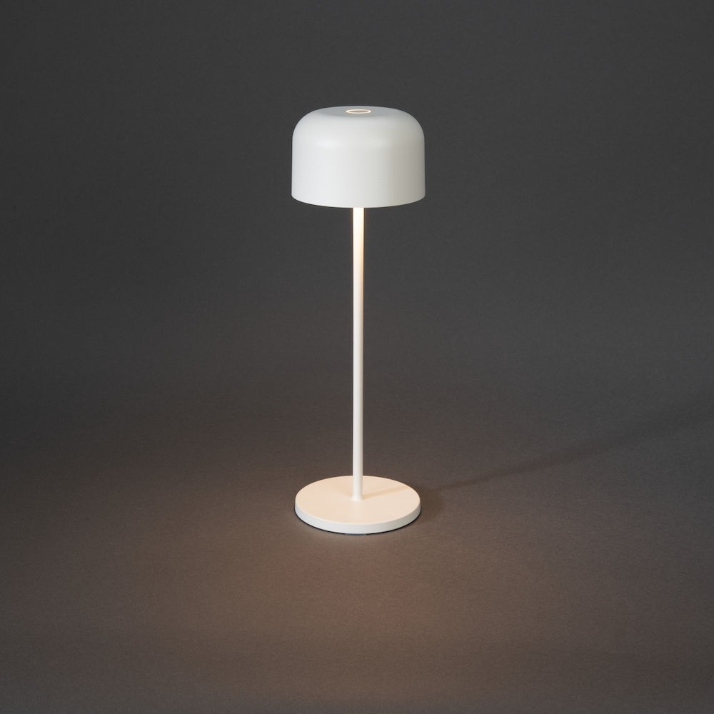 Konstsmide Lampada da Tavolo Ricaricabile Senza Fili con Dimmer Touch Control, 2 Modalità di Colore e Dock di Ricarica USB - Uso Interno ed Esterno