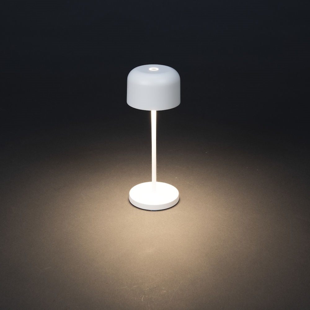 Konstsmide Lille Mini Lampada da Tavolo Ricaricabile LED per Interni ed Esterni, Dimmerabile, 7,5x7,5x20 cm