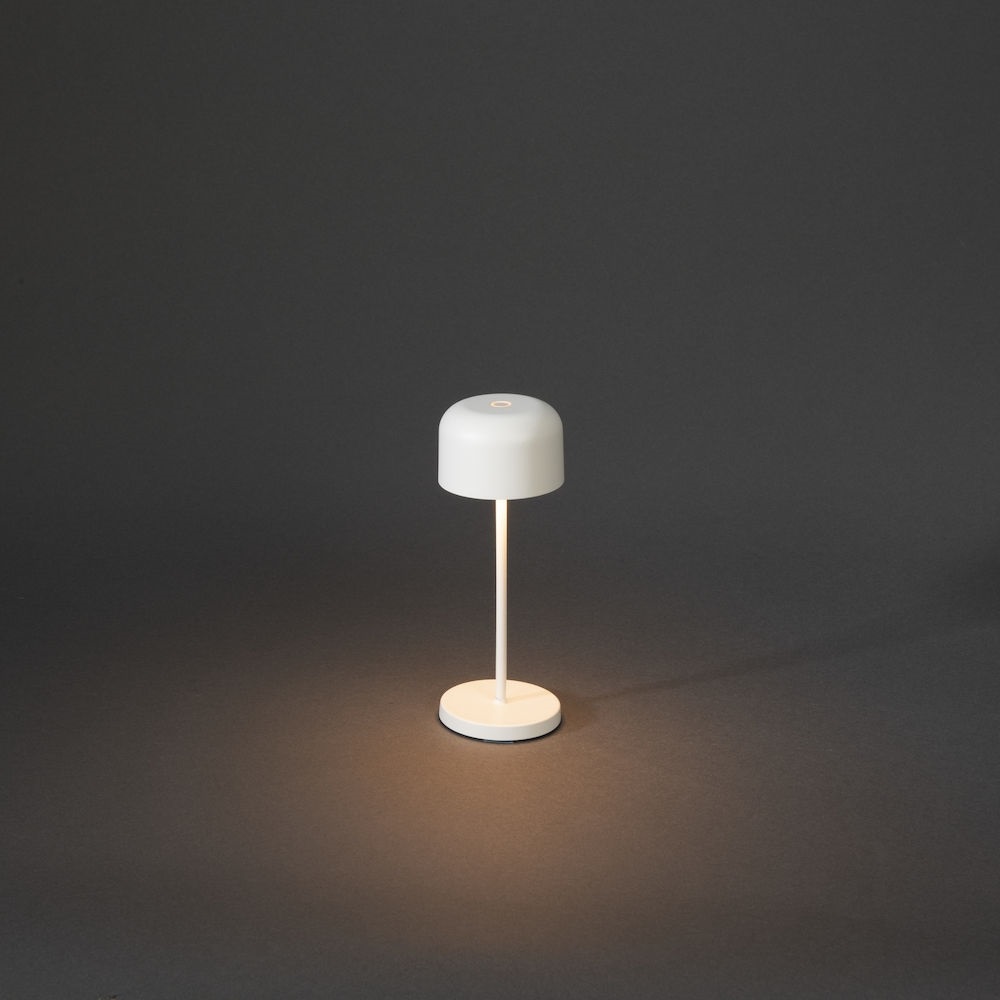Konstsmide Lille Mini Lampada da Tavolo Ricaricabile LED per Interni ed Esterni, Dimmerabile, 7,5x7,5x20 cm