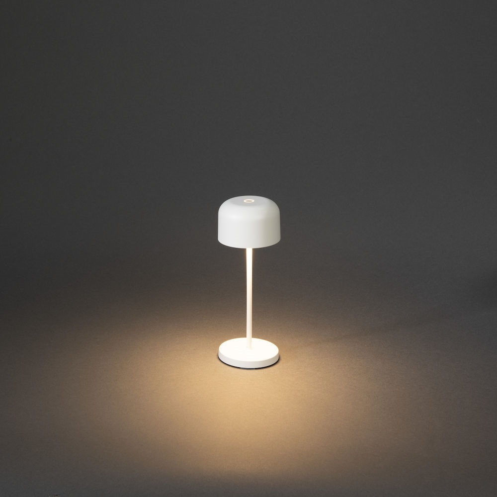 Konstsmide Lille Mini Lampada da Tavolo Ricaricabile LED per Interni ed Esterni, Dimmerabile, 7,5x7,5x20 cm