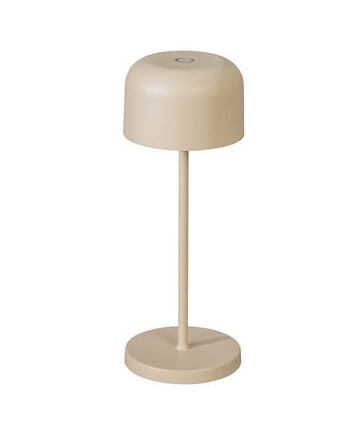 Konstsmide Lampada da Tavolo a LED Lille Mini Ricaricabile, Color Sabbia, Dimmerabile, per Interni ed Esterni, 7,5 x 7,5 x 20 cm