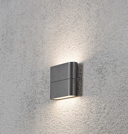 Konstsmide Chieri Lampada da Parete Interna Antracite 3W con 2 LED ad Alta Potenza