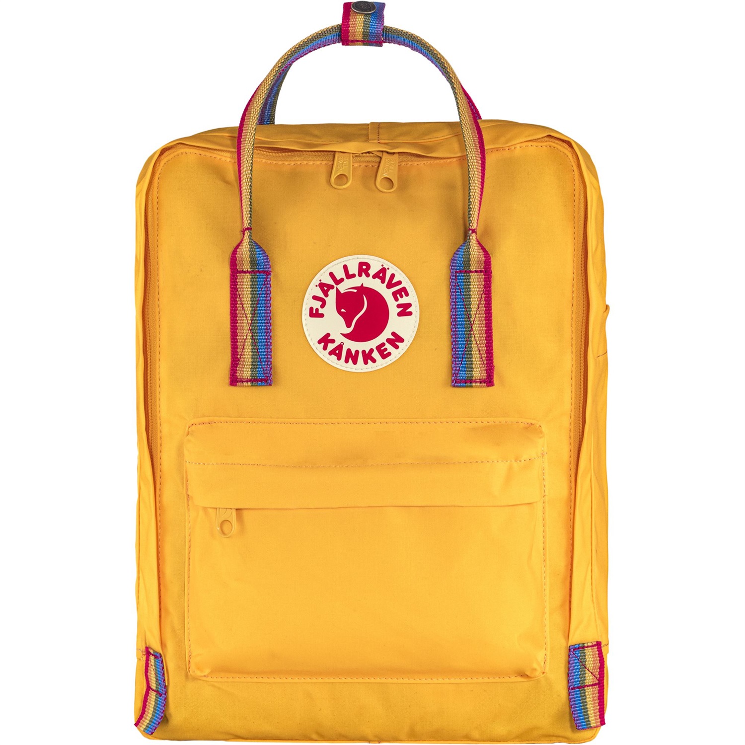 Fjällräven Kånken Rainbow Zaino Unisex-Adulto Warm Yellow con Fantasia Arcobaleno, 16L, in Vinylon F Resistente all'Acqua