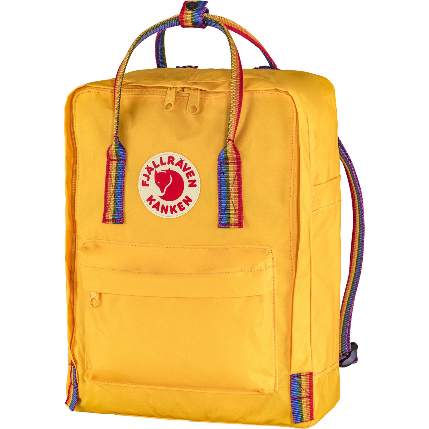 Fjällräven Kånken Rainbow Zaino Unisex-Adulto Warm Yellow con Fantasia Arcobaleno, 16L, in Vinylon F Resistente all'Acqua