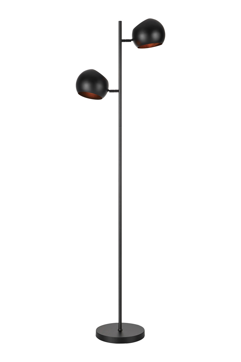 Markslöjd EDGAR Lampada da Terra Nera 2 Luci E14 2x40W con Paralumi Regolabili e Interruttore a Pedale