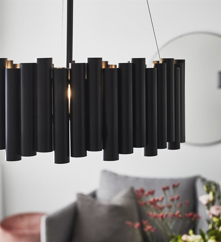 Markslöjd Level Lampada a Soffitto Nero - 3x E27, 60W, Design con Tubi Neri, Luce Regolabile
