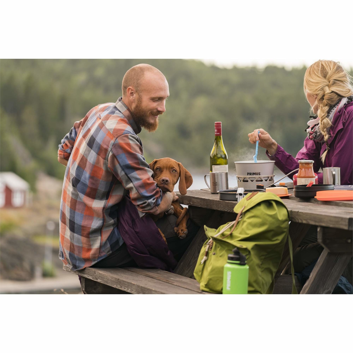 Primus Essential Stove Set 2.3L - Fornello da campeggio con coperchio antivento e set di pentole in alluminio