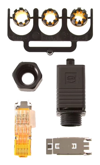 Axis 5700-371 Cavo di Collegamento RJ-45 Nero con Connettore PUSH PULL PLUG IDC-8 IP67