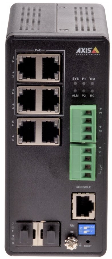 Axis T8504-R Switch di Rete Gestito Gigabit Ethernet (10/100/1000) con 4 Porte RJ-45 e Supporto Power over Ethernet (PoE) - Nero