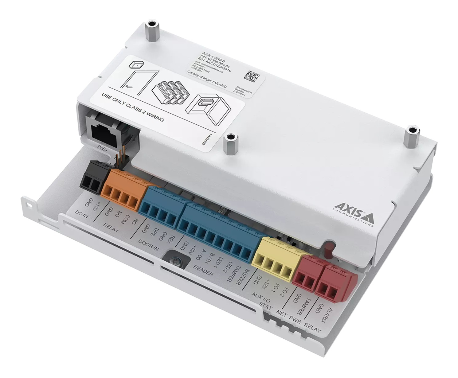 Axis 02369-001 Controllore della Sicurezza con 1 Porta, Certificato UL 2043 e UL 294, Tensione 11.5 - 12.5 V