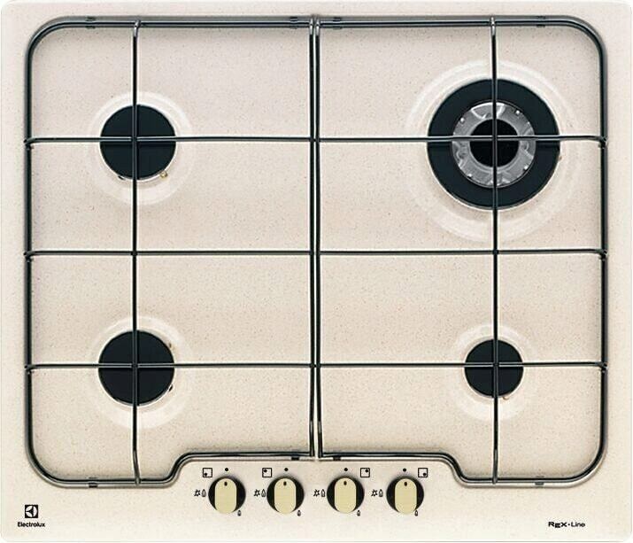 Electrolux PS640RUV Piano Cottura a Gas 4 Fornelli 60 cm con Bruciatore Wok Colore Sabbia - Da Incasso