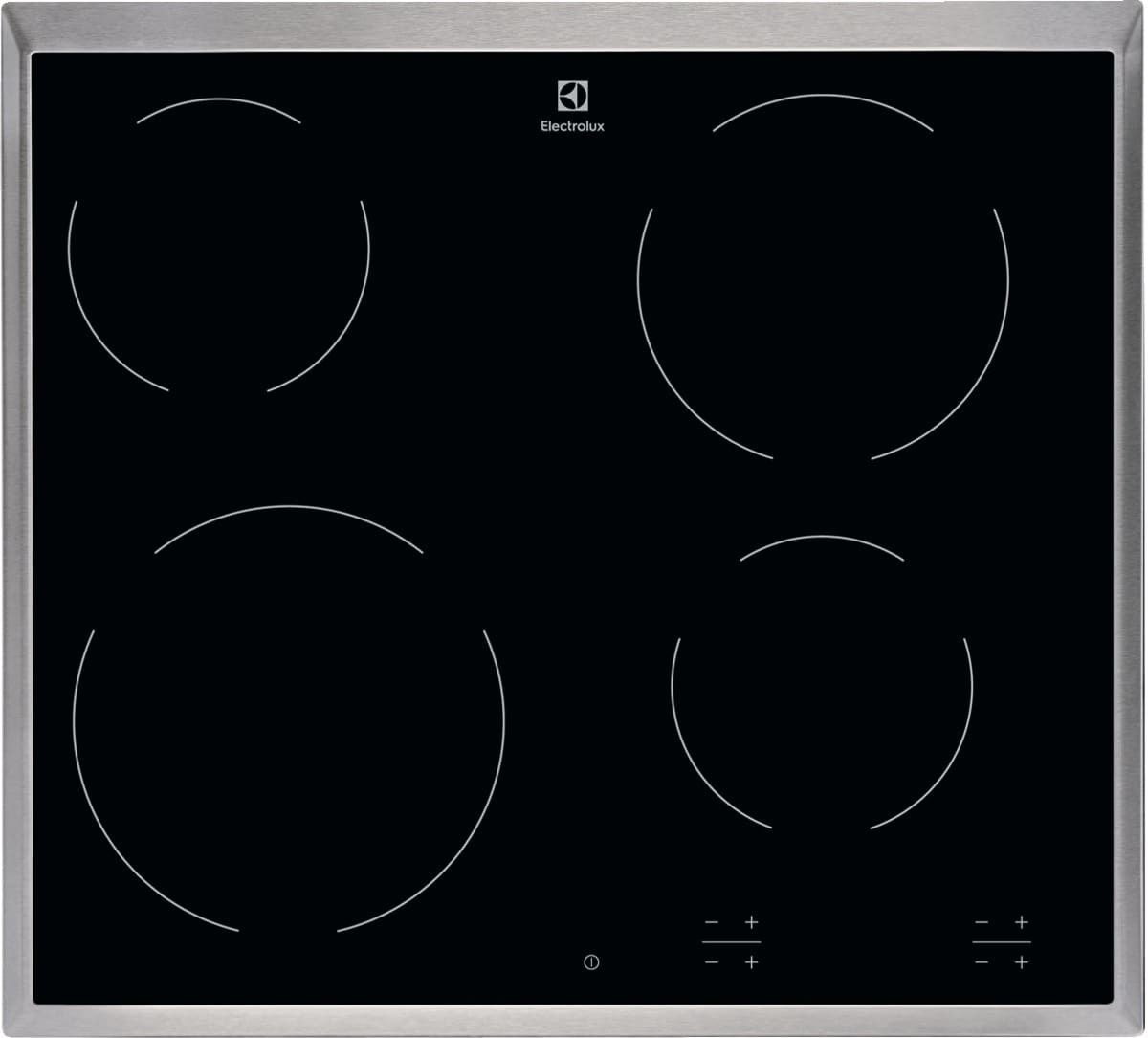 Electrolux KT6400X Piano Cottura Elettrico 60 cm in Vetroceramica Nero e Argento, 4 Zone Cottura, Controllo Touch, Display Digitale