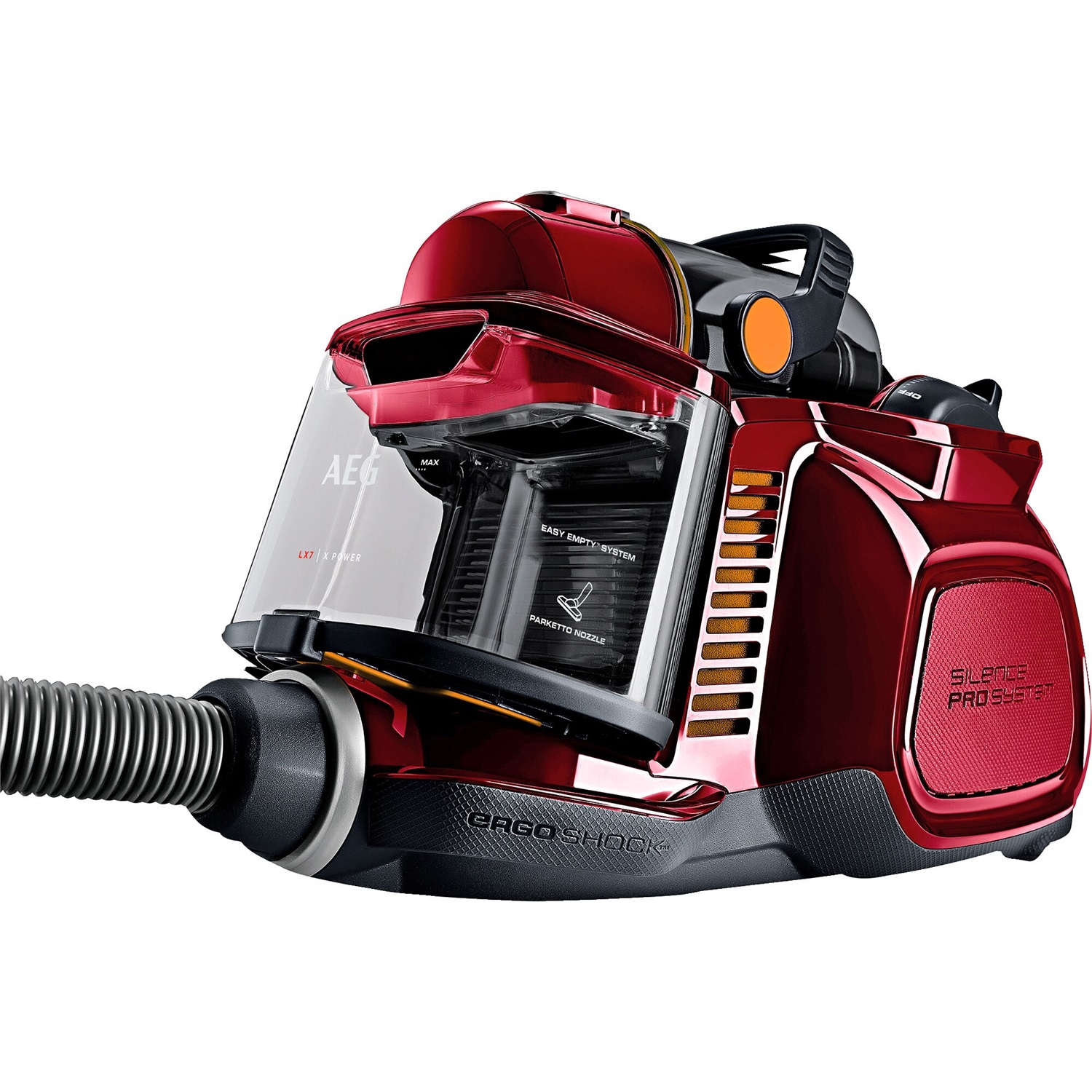 AEG LX7 Aspirapolvere senza sacco 750W Rosso Peperoncino con Tecnologia Silence Pro e Bocchetta Turbo
