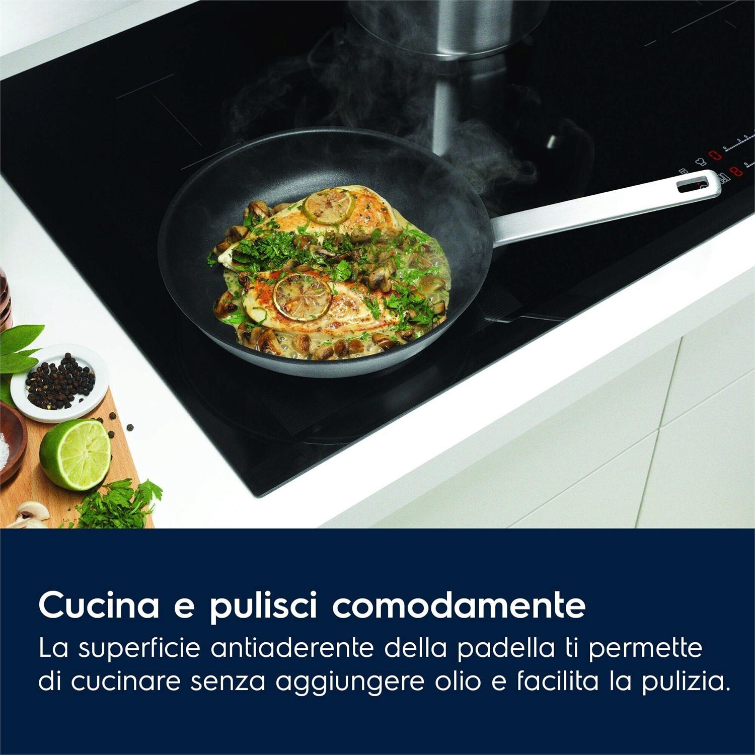 Electrolux E3SS Set di Pentole in Acciaio Inox - 3 Pezzi con Padella Ø 24 cm e Tegami Ø 16 cm e 20 cm, Inclusi Coperchi