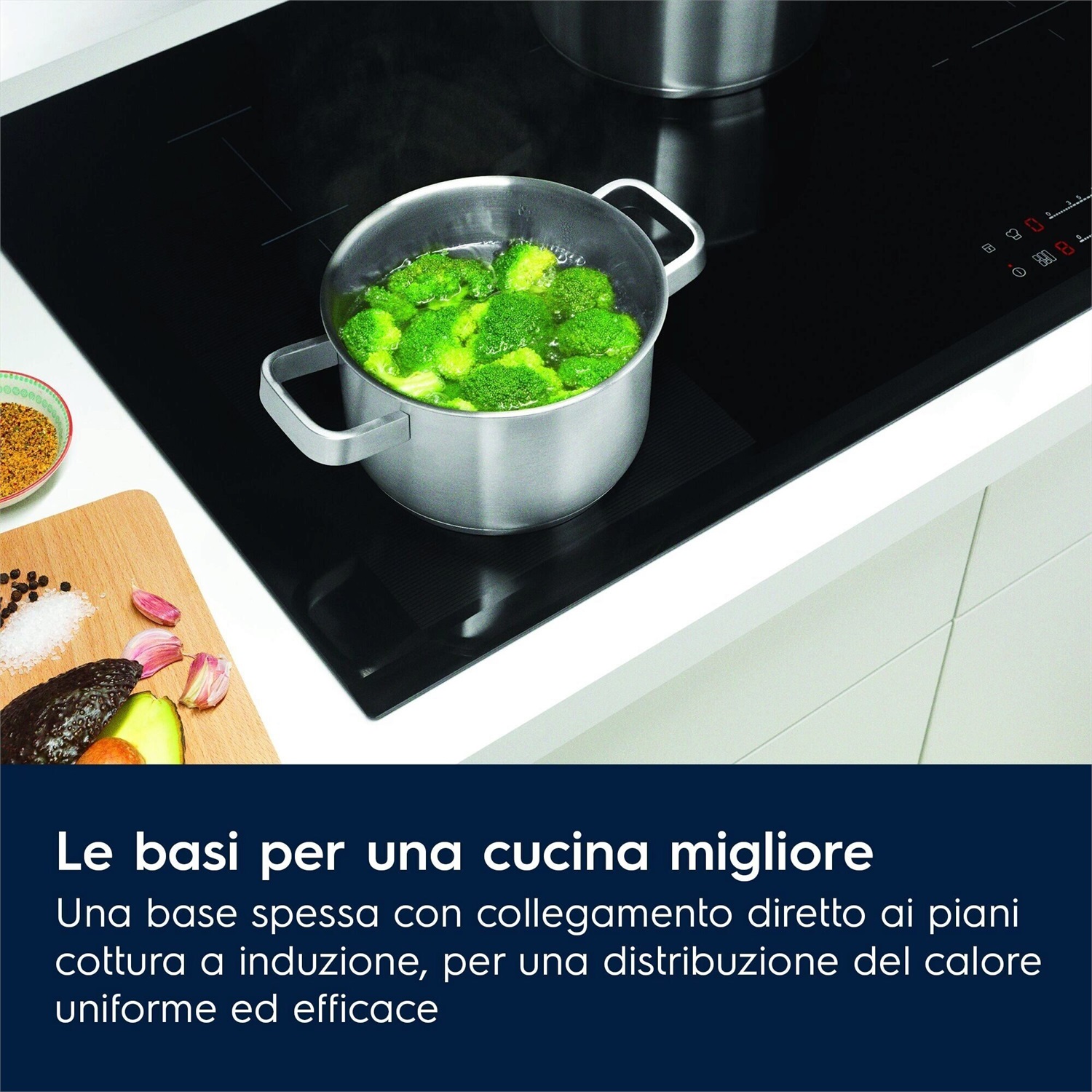 Electrolux E3SS Set di Pentole in Acciaio Inox - 3 Pezzi con Padella Ø 24 cm e Tegami Ø 16 cm e 20 cm, Inclusi Coperchi