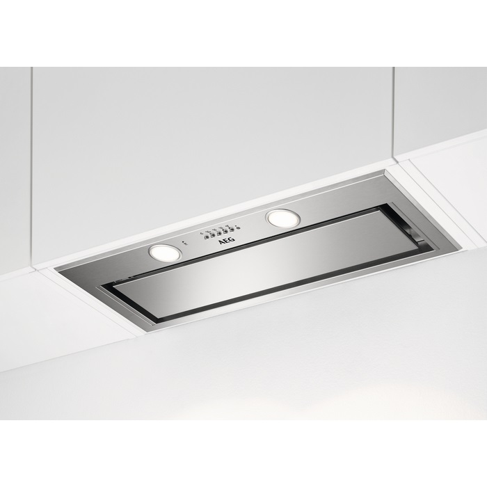 AEG DGE5861HM Cappa a Scomparsa Bianco 80 cm 580 m³/h con Tecnologia Hob2Hood