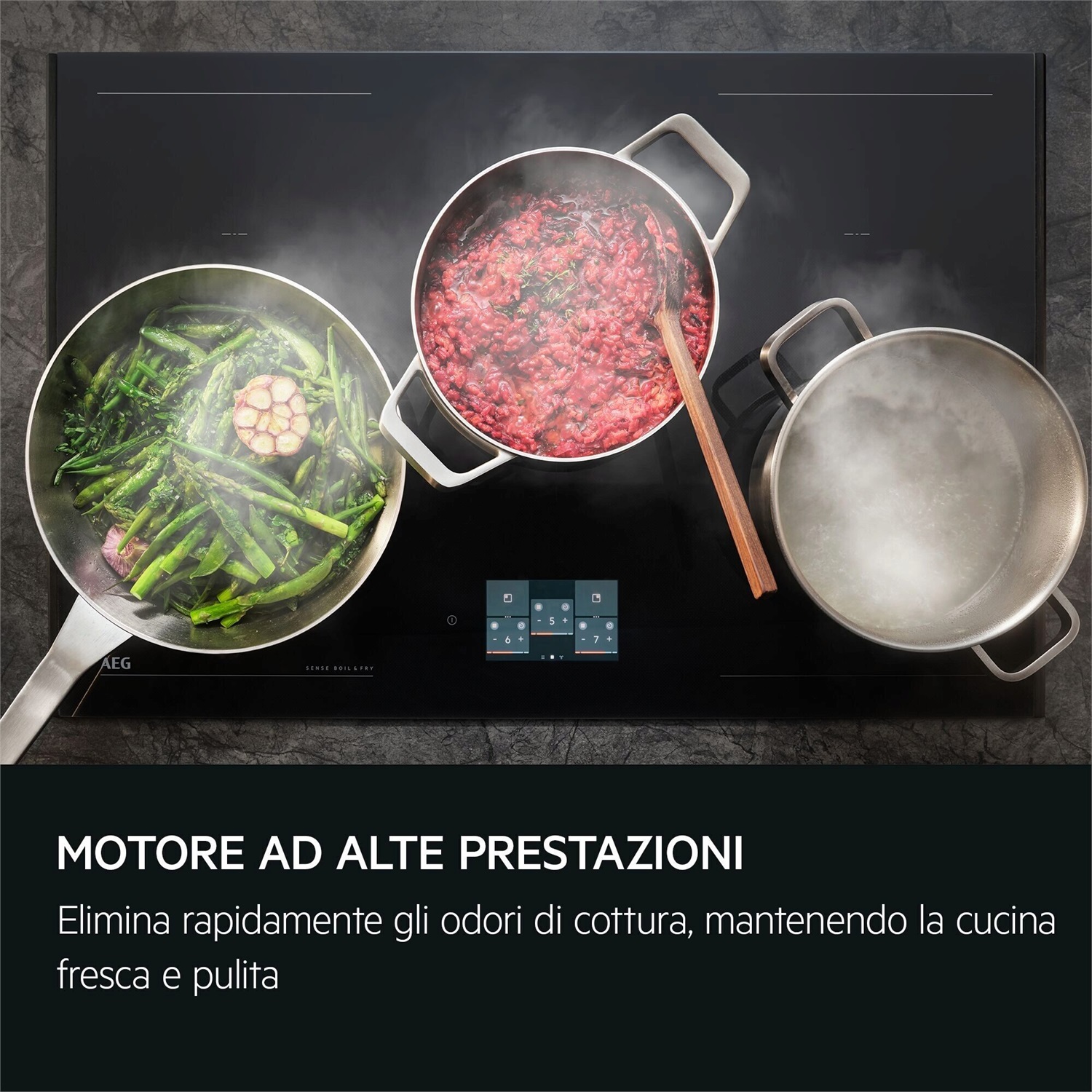 AEG DDE5960B Cappa Downdraft 90 cm Nero con Funzione Breeze e Portata 700 m³/h