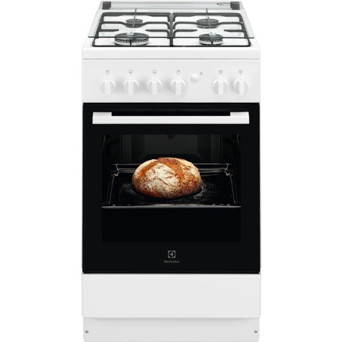 Electrolux LKK500000W Cucina a Gas 50x60 cm con Forno Elettrico Multifunzionale 4 Fuochi Classe A Bianco