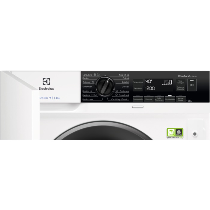 Electrolux EW8F384BI Lavatrice da Incasso 8 kg Caricamento Frontale 1351 Giri/min Classe A Bianco con Tecnologia Inverter e Funzione Vapore
