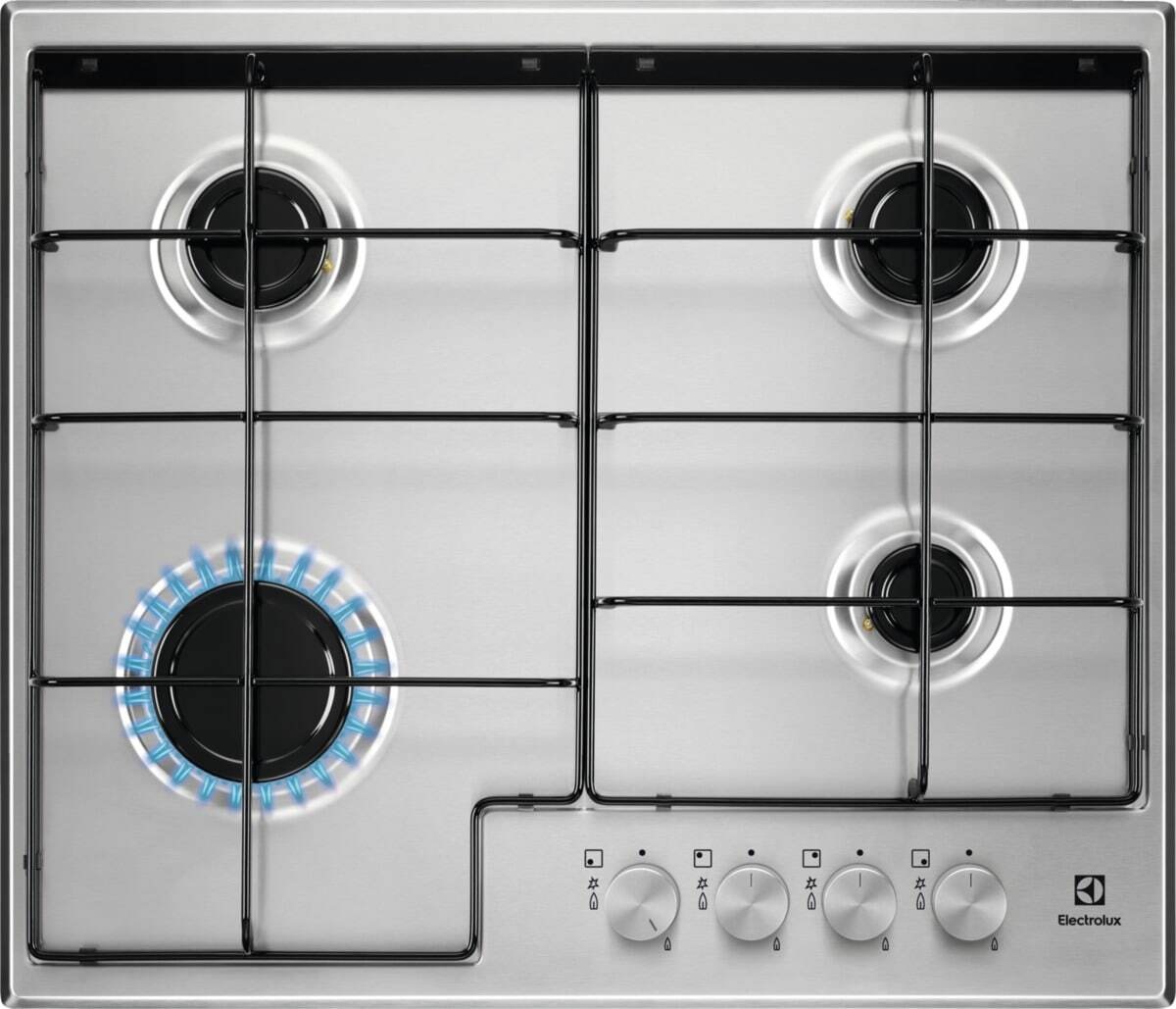Electrolux EGS6424X Piano Cottura a Gas Da Incasso 60 cm Acciaio Inox 4 Fuochi