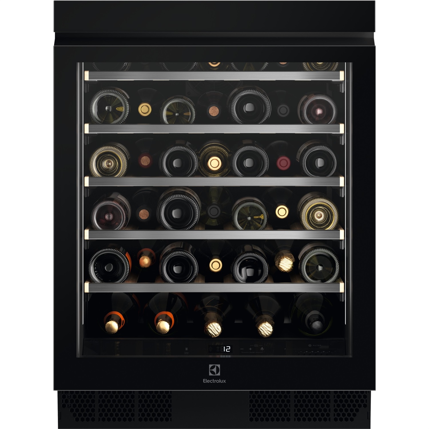 Electrolux Cantina Vino da Incasso EWUS040B8B - 40 Bottiglie, Classe F, 60 cm, Nero Opaco, Altezza 82 cm