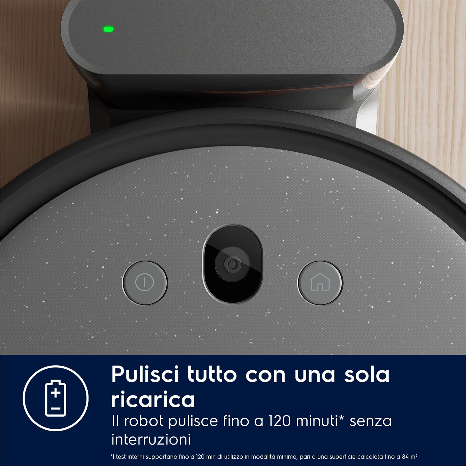 Electrolux ER61UW1DG Robot Aspirapolvere e Lavapavimenti Connesso, 315 W, Filtro 3 Strati, Controllo tramite App, Colore Dark Grey