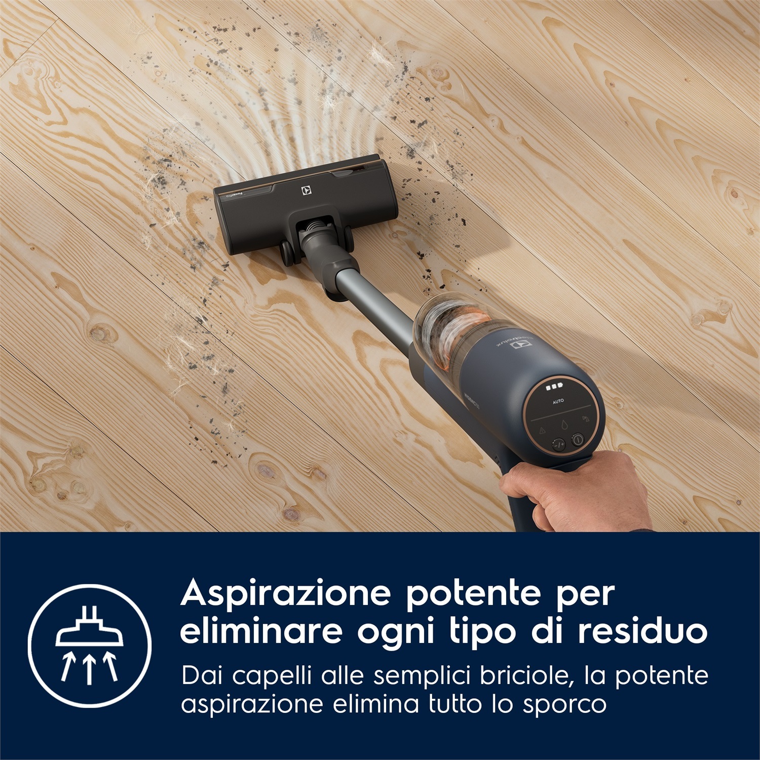 Electrolux EP71B14WET Aspirapolvere a bastone Senza Filo Blu - 40 min di Autonomia, 0,3 L Senza Sacco, Secco e Bagnato, Ciclonico