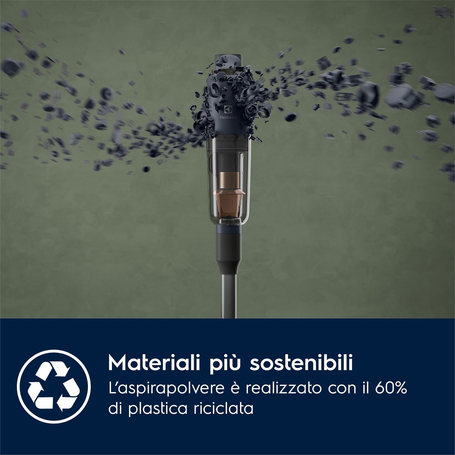 Electrolux EP71B14WET Aspirapolvere a bastone Senza Filo Blu - 40 min di Autonomia, 0,3 L Senza Sacco, Secco e Bagnato, Ciclonico