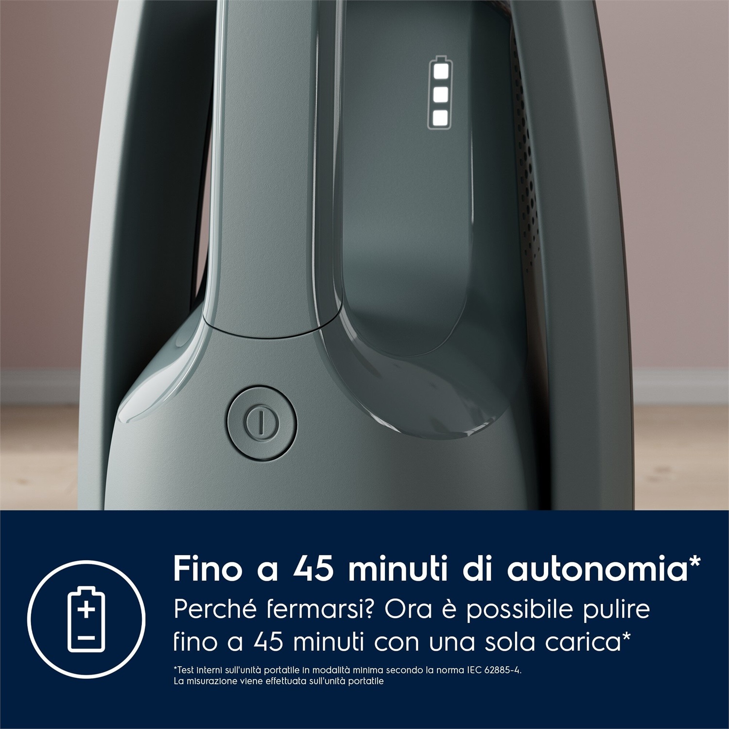 Electrolux ES52CB18OG Aspirapolvere Cordless 2 in 1 Verde Oceano, 95 W, 45 Min di Autonomia, Senza Sacco