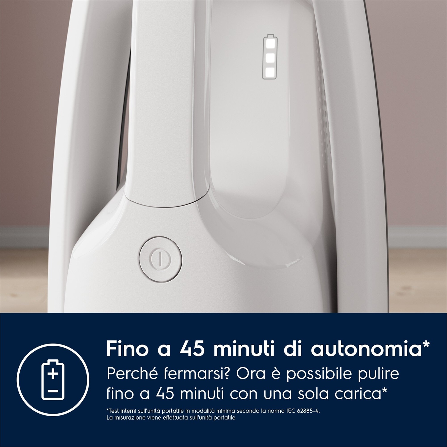 Electrolux Aspirapolvere senza filo 500 ES52CB18SH - 45 min di autonomia, 29 W, design ergonomico