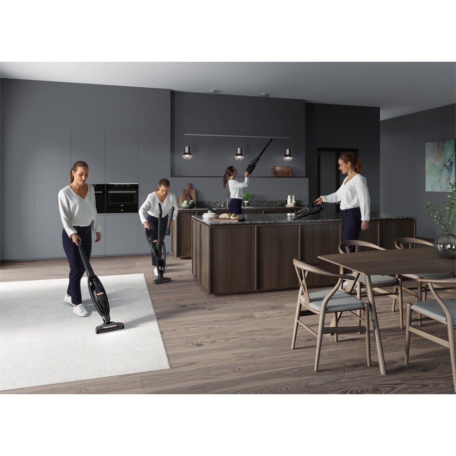 AEG QX6-1-45AN Aspirapolvere Senza Cavo 18V con Autonomia di 45 min, 2 Velocità, Tecnologia Ciclonica e Spazzola con Luci LED