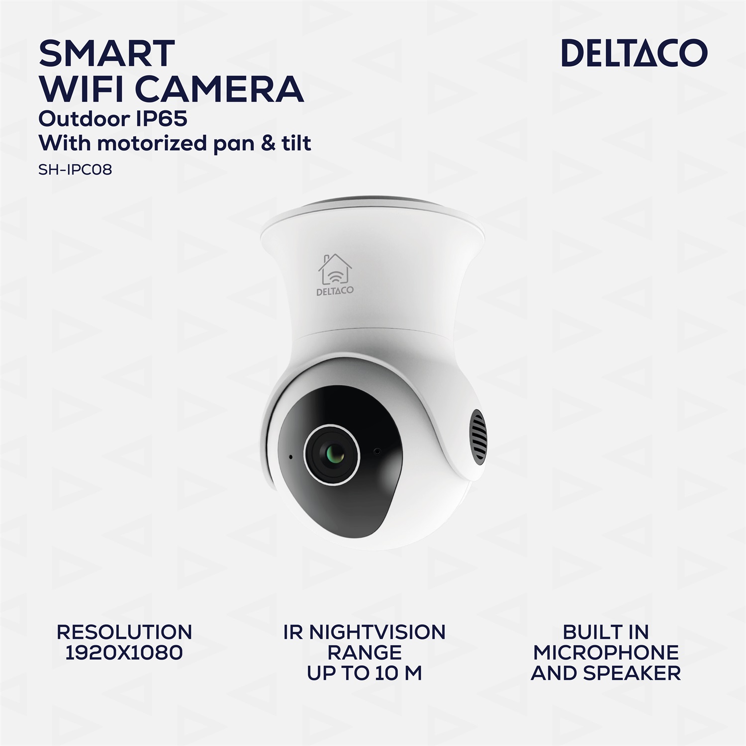 Deltaco SH-IPC08 Telecamera di Sicurezza IP Cupola 1920 x 1080 Pixel Interno ed Esterno Wireless con Rilevamento Movimento e Visione Notturna