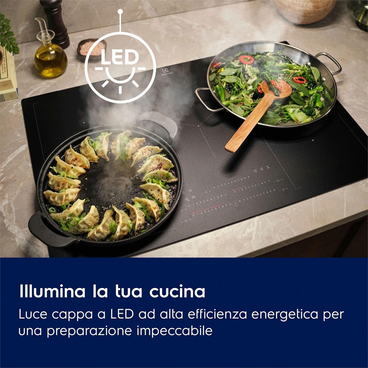 Electrolux KFEC12X Cappa Aspirante Integrata 120 cm Acciaio Inox A 600 m³/h con Comandi Elettronici e Luce LED Dimmerabile