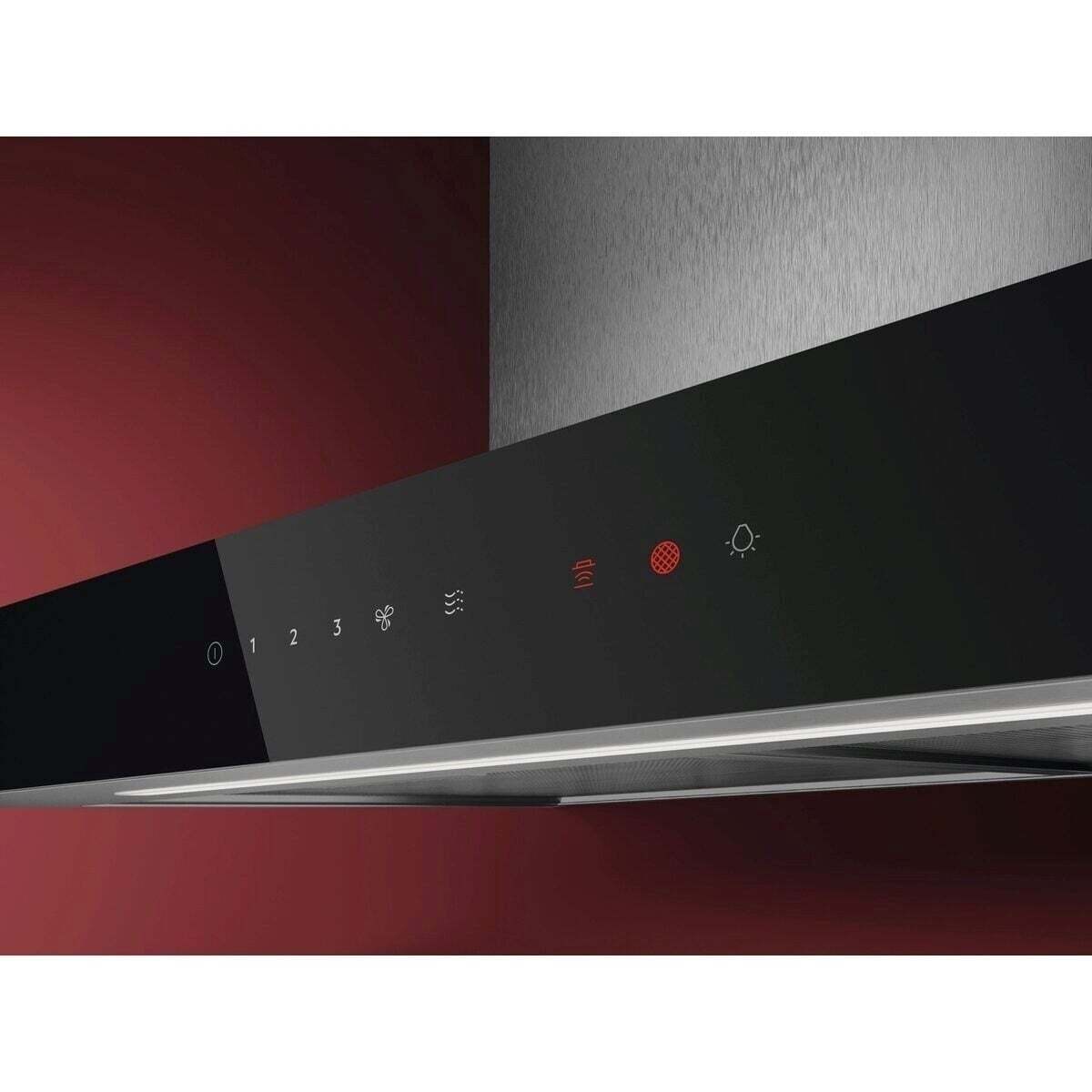 AEG GB67D91HL Cappa Aspirante a Parete 90 cm - Nero e Argento, Fino a 730 m³/h, Controllo Touch, Funzione Breeze