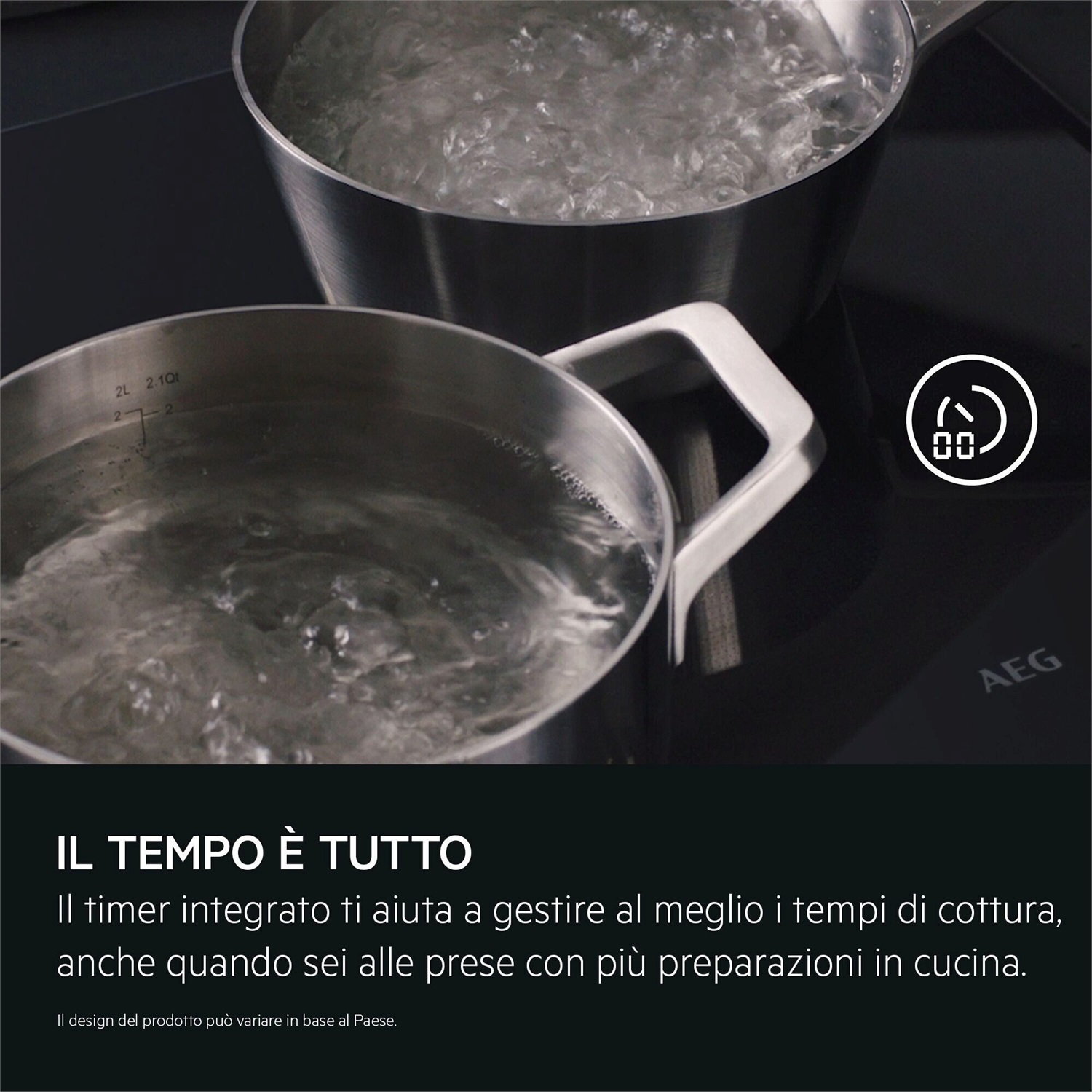 AEG OIO64A00FB Piano Cottura a Induzione 60 cm 4 Zone con FlexiPower Management in Vetroceramica Nera Bisellata