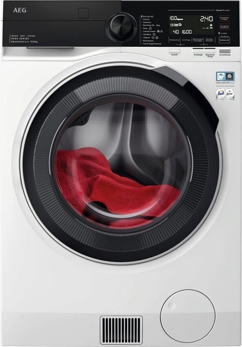 AEG LWR9C16AB Lavasciuga ÖKOKombi Serie 9000 AbsoluteCare 10 kg, Caricamento frontale, Libera installazione, Bianco, Classe A