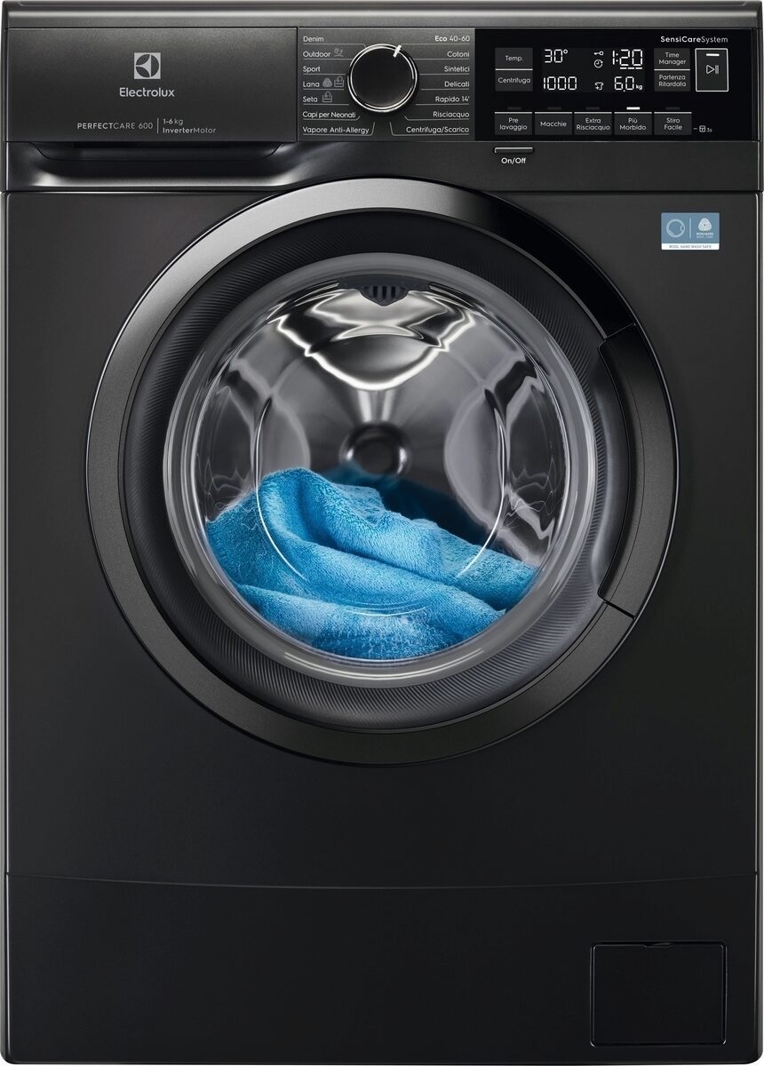 Electrolux EW6S326ABL Lavatrice Slim Caricamento Frontale 6 kg 1200 Giri/min Classe A Nero con SensiCare