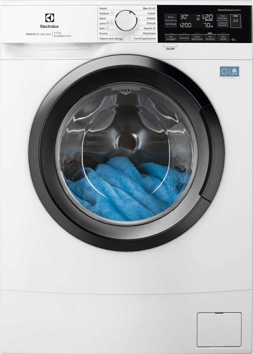 Electrolux SensiCare 600 EW6S327A Lavatrice Slim Caricamento Frontale 7 kg 1200 Giri/min Classe A Bianco con Tecnologia SensiCare