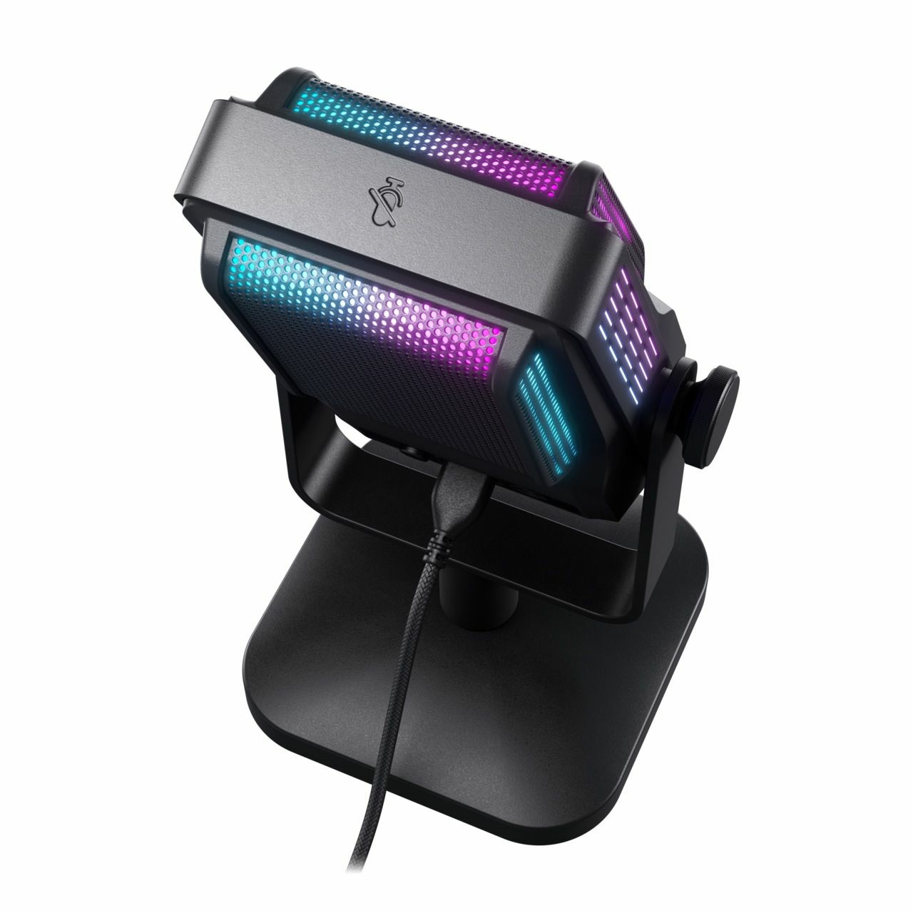 CHERRY XTRFY Ngale R - Microfono USB di alta qualità per registrazione e streaming, con RGB, disattivazione audio e filtro low-cut