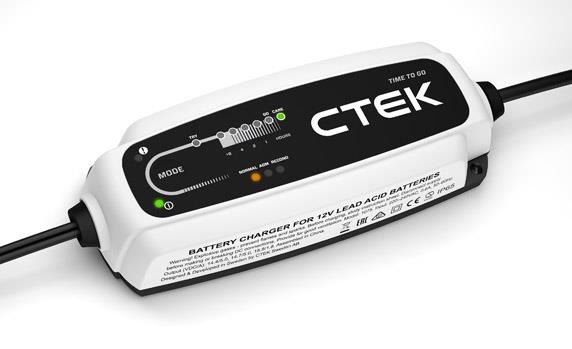 CTEK CT5 TIME TO GO Caricabatterie 12V 5A - Mantenitore di Carica con Funzione Conto Alla Rovescia e Compensazione della Temperatura