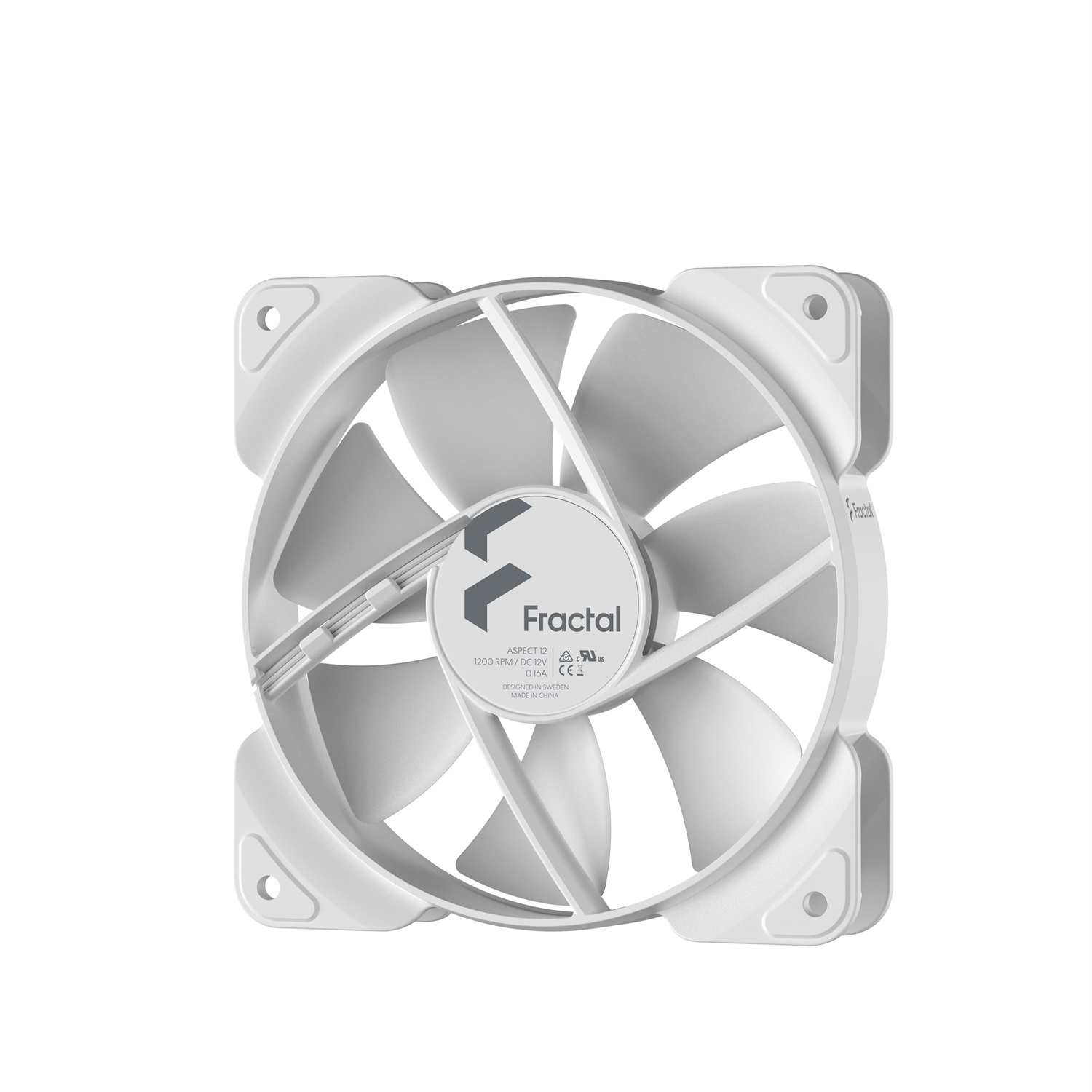 Fractal Design Aspect 12 Ventilatore per Computer 120 mm Bianco 1200 RPM con Tecnologia Trip Wire